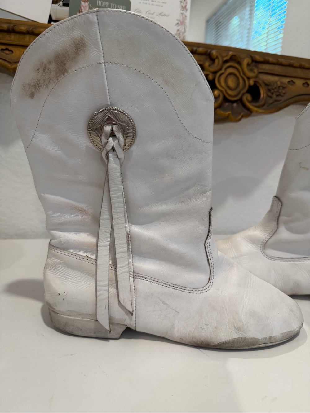 White Drill Team Western Dance practice boots